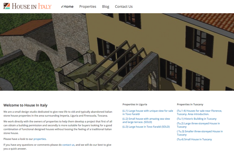Hous In Italy Wordpress website