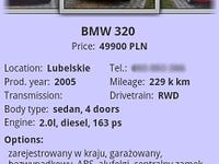 Android car classifieds app