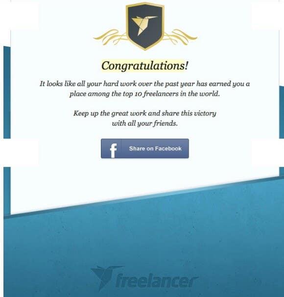 I am ranked as one of the top 10 freelancers in the world !!