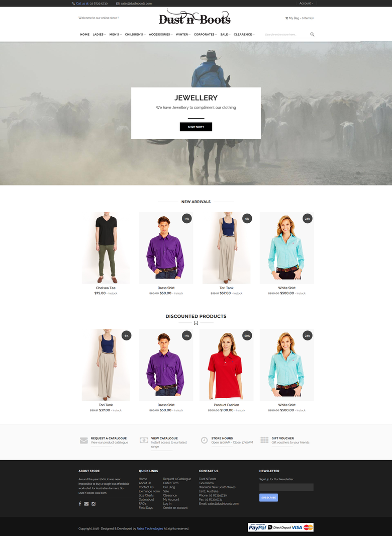 Cloth shopping website