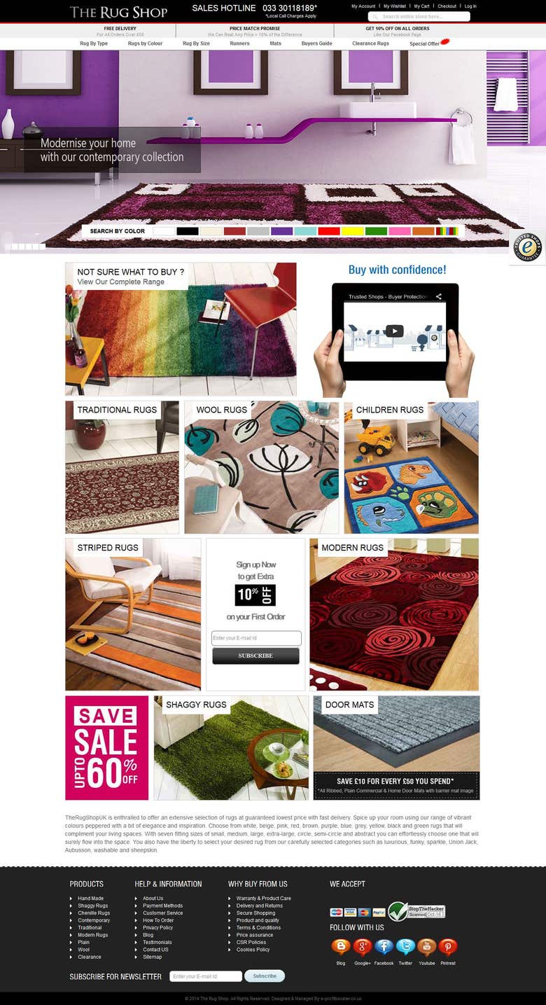 Rugs shop  webstore with Magento