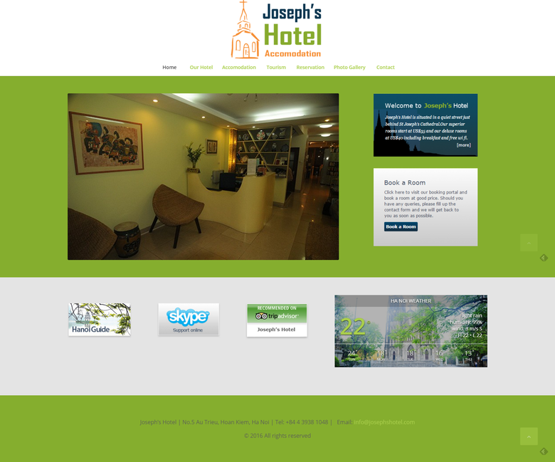 Josephs Hotel website