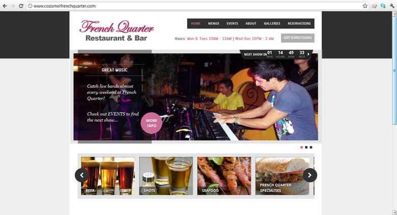 Website Design - Wordpress - Cozumel French Quarter