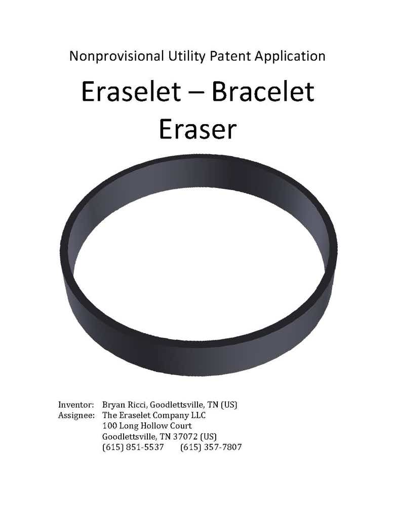 Patent - Eraselet / Eraser Bracelet