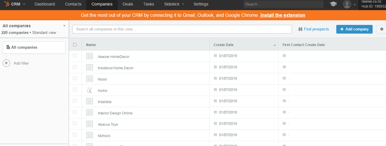 Uploading Business Contacts into HUBSPOT CRM