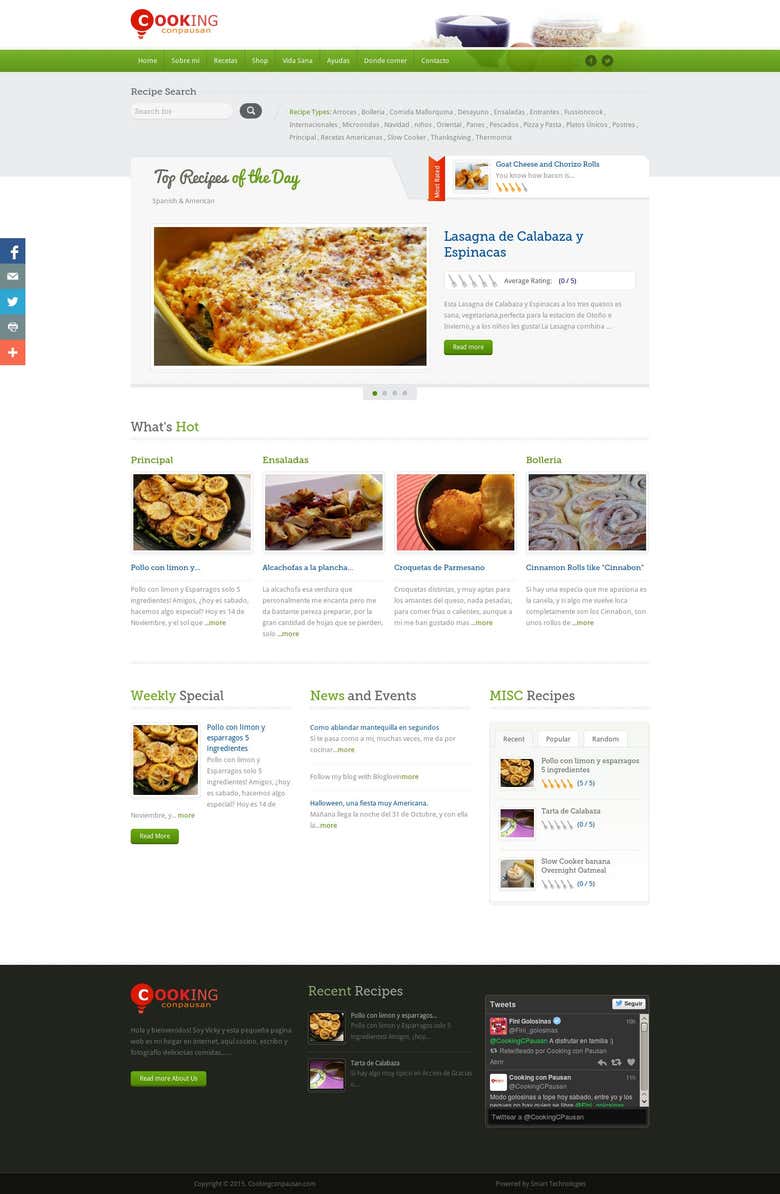 Cookingconpausan (Wordpress website+store)