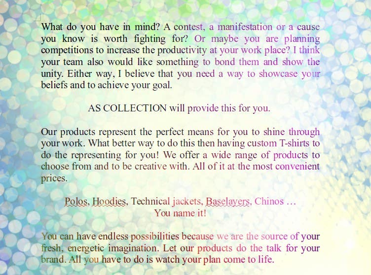 AS Collection Flyer - Advertising copywriter
