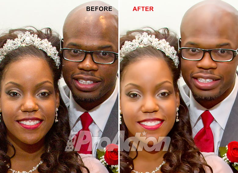 Examples of touched up photo before and after