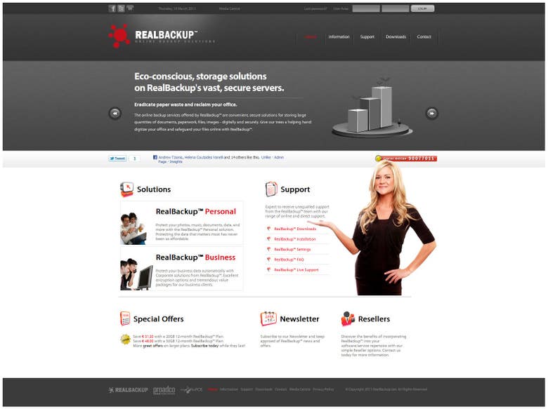 RealBackup Online Backup Ecommerce Website
