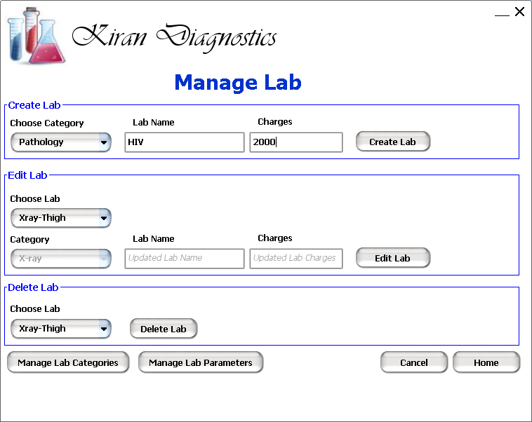 Diagnostic Lab System Using Java and MySQL