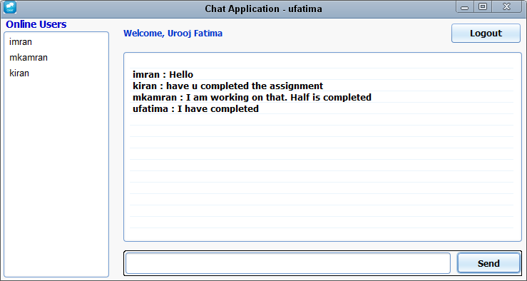 Online Chat Application using Java Sockets