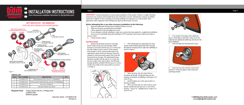 Installation Instruction - Saddlebag Locks