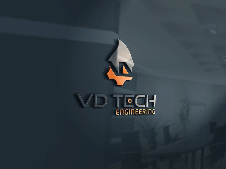 VD Tech. Engineering Logo, Letterhead & BizCard