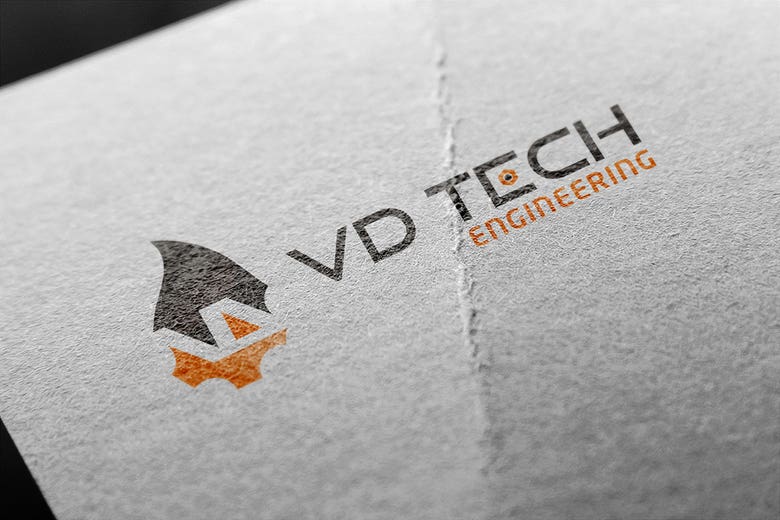 VD Tech. Engineering Logo, Letterhead & BizCard