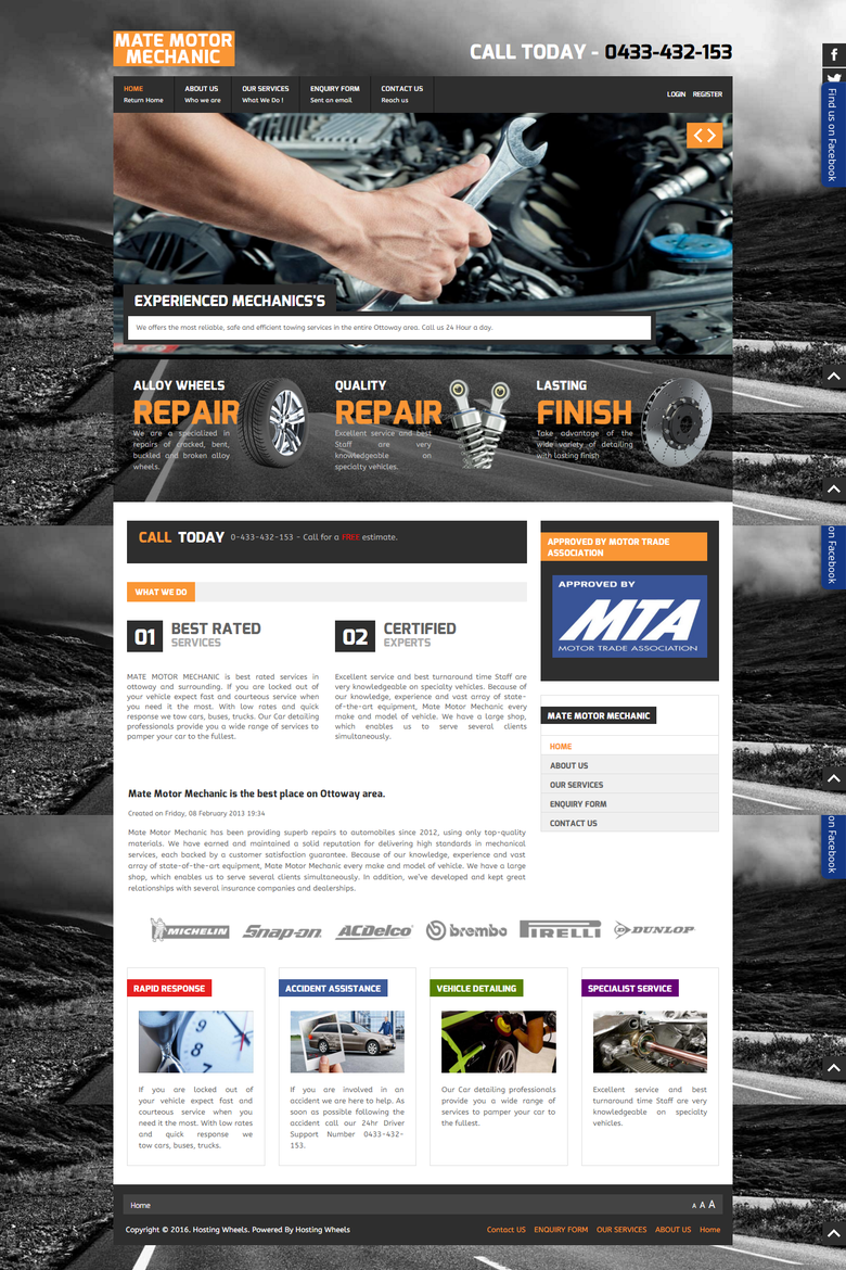 Mate Motor Mechanic, website development