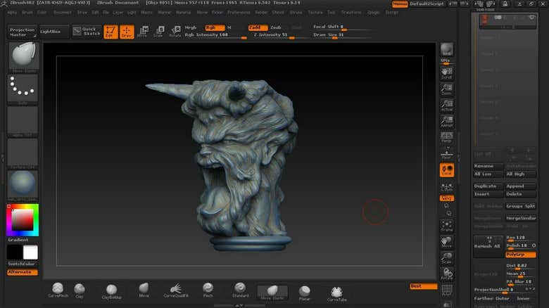 3D sculptures and bas-reliefs.  Zbrush.