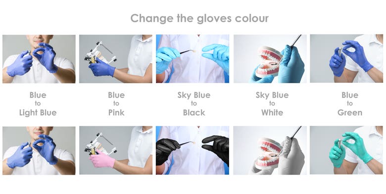 Changing glove colour