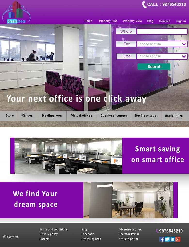 Office space search website
