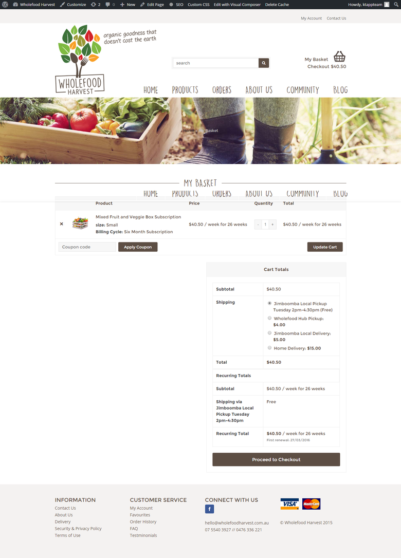 Creating Wordpress store for Vegetable Farm