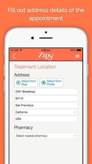Zipy Patient Medical Application (iPad & iPhone)
