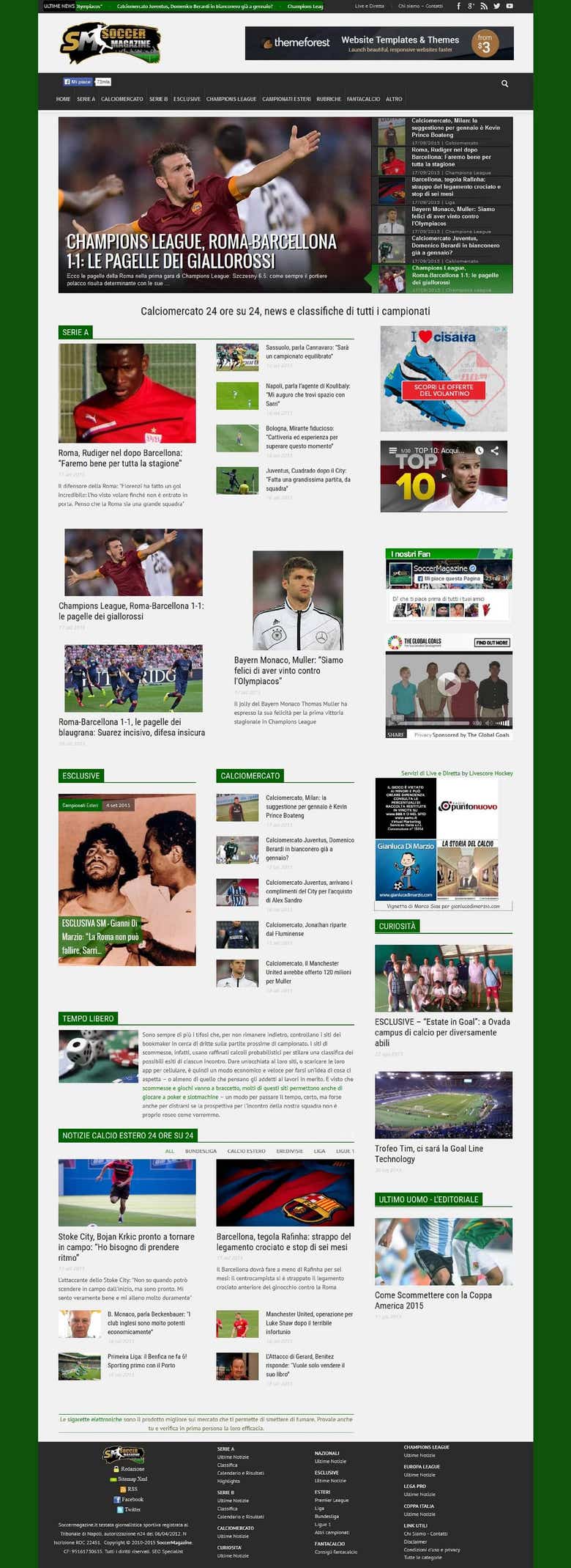 Create website for sport magazine