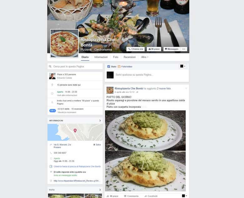 Social Media managing for italian restaurant