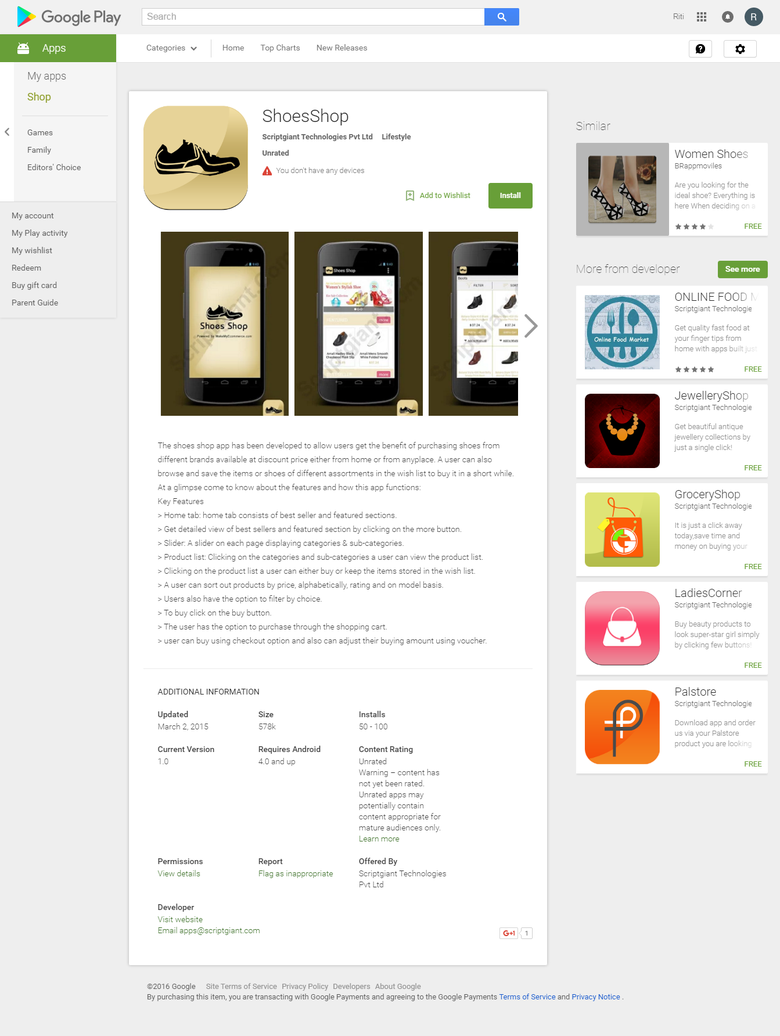 ShoesShop - Android App