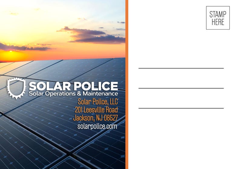 Solar Police Corporate Postcard