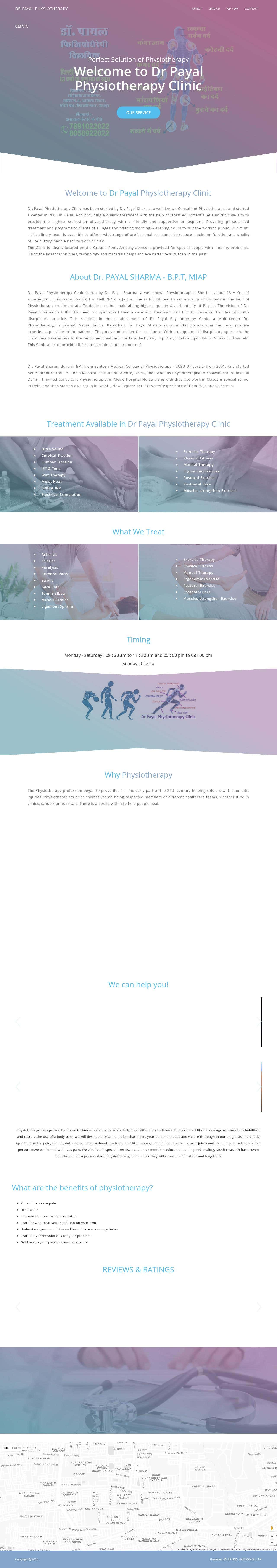 Website for "Dr Payal Physiotherapy"