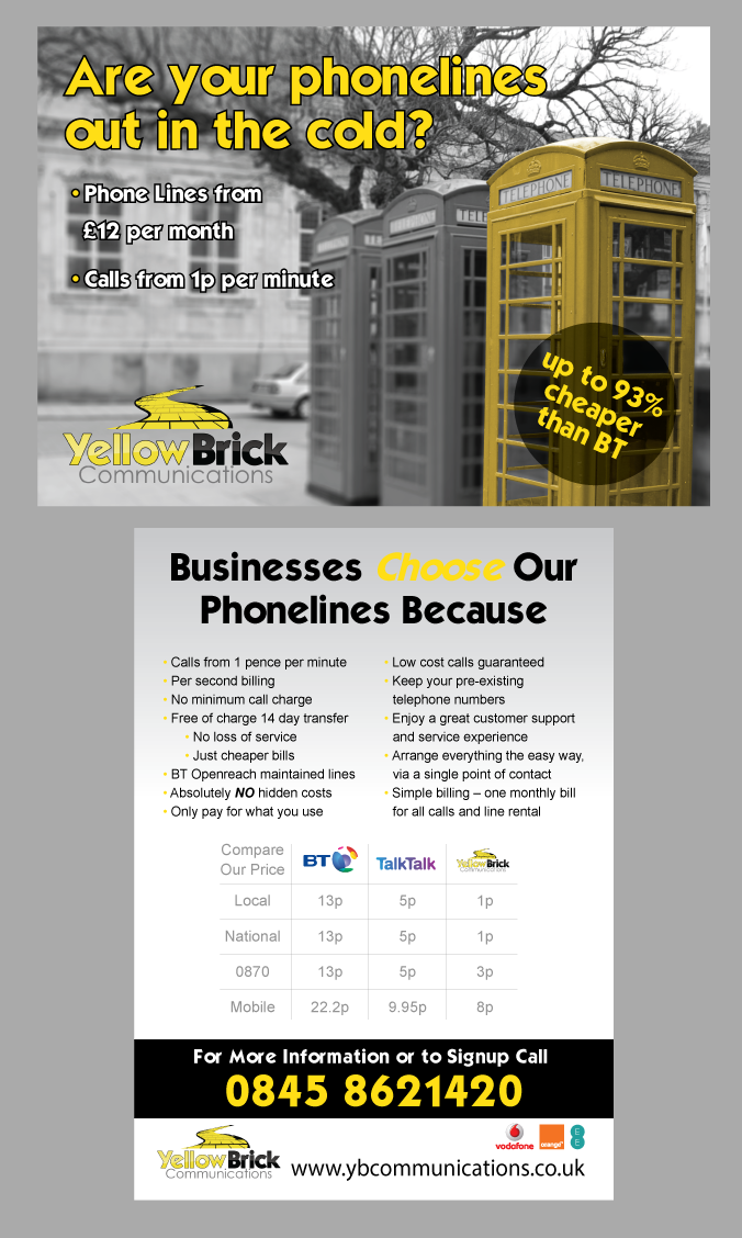 Print Advertisment for Yellow Brick Communications