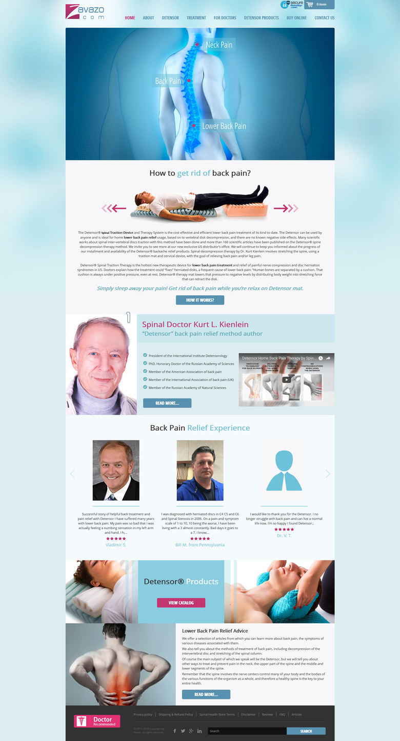 Avazo - web site about how to get rid of back pain