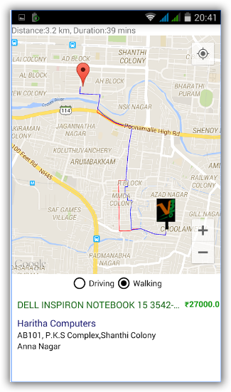 Map based Android eCommerce Application