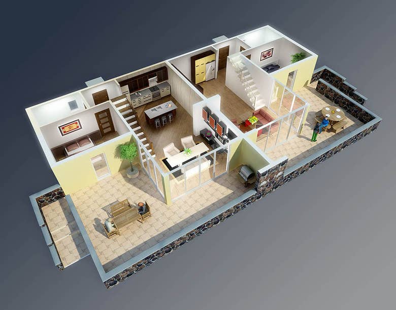 3d Floor plan render