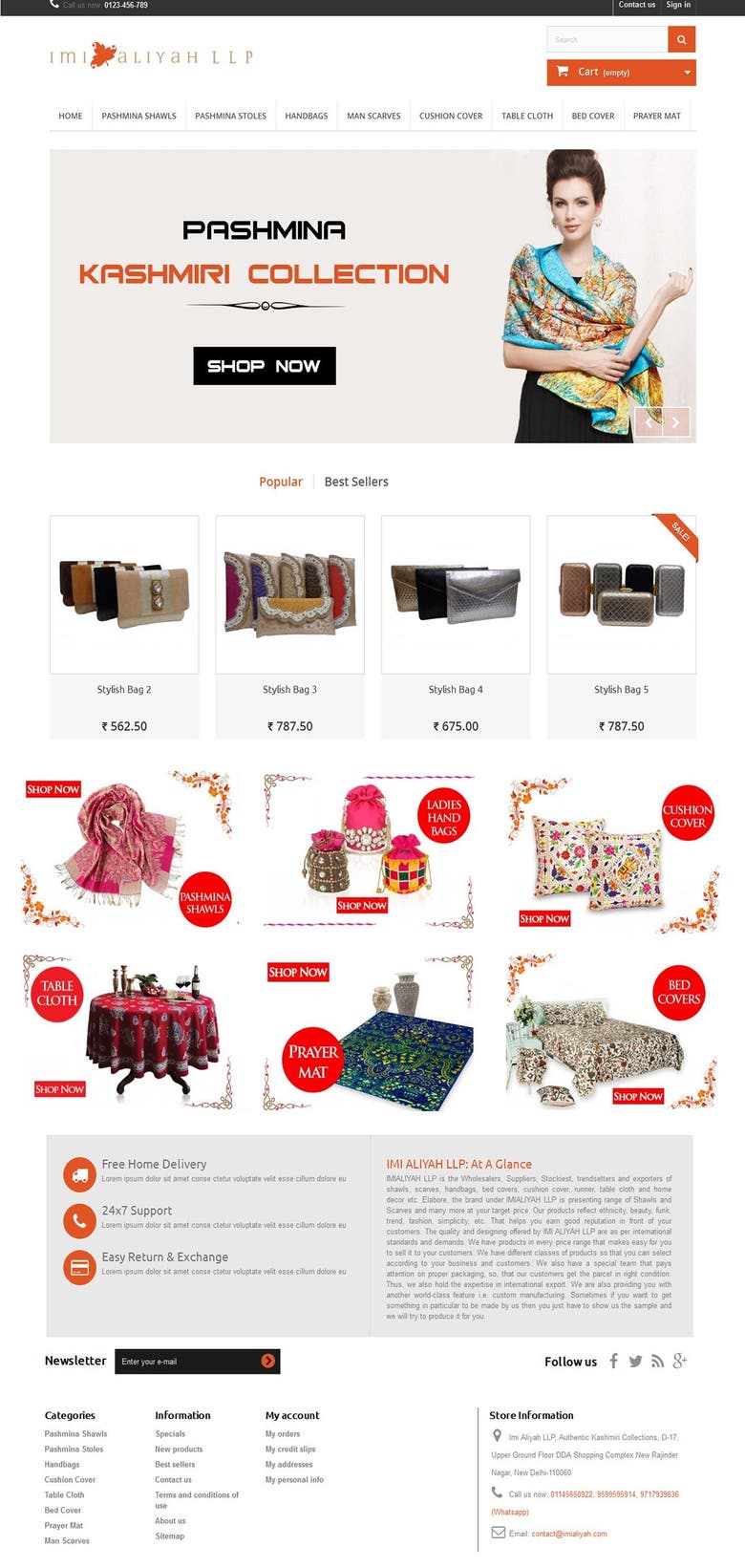Prestashop Website - Kashmiri Collection Store