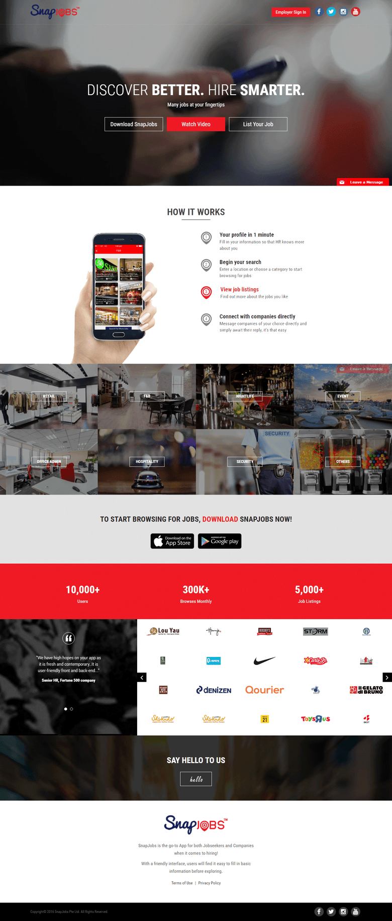 One Page parallax Website