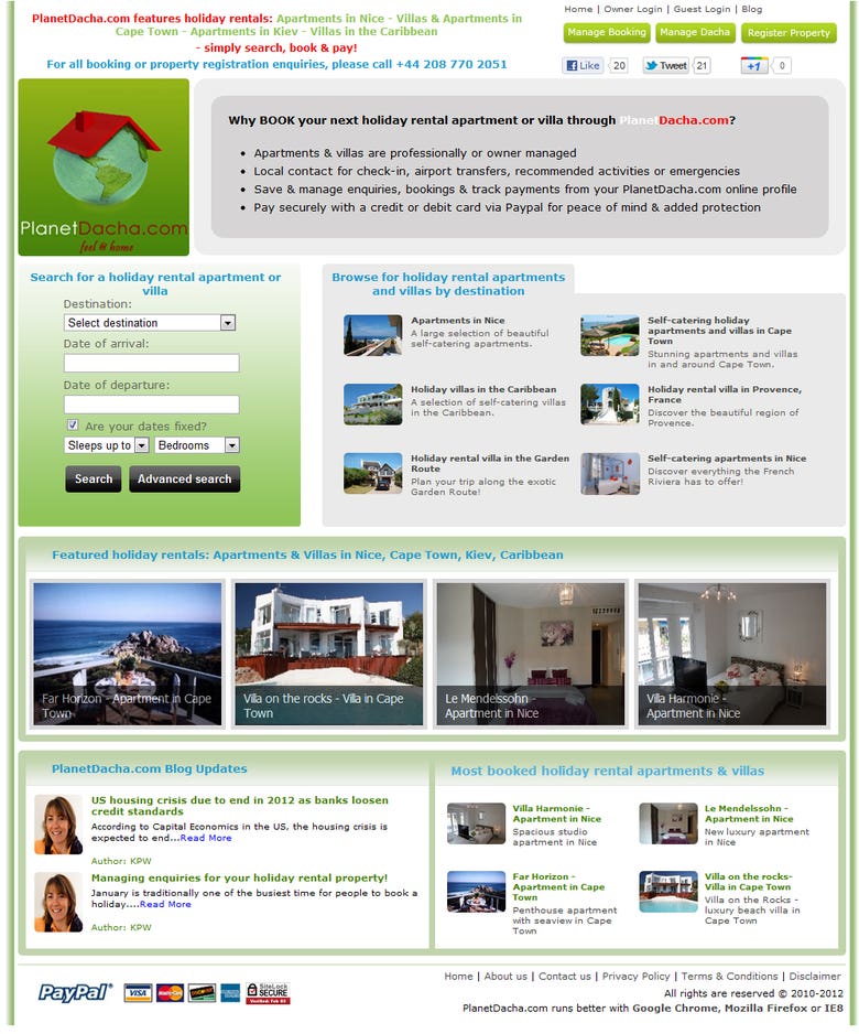 Online Holiday Home Booking Management System
