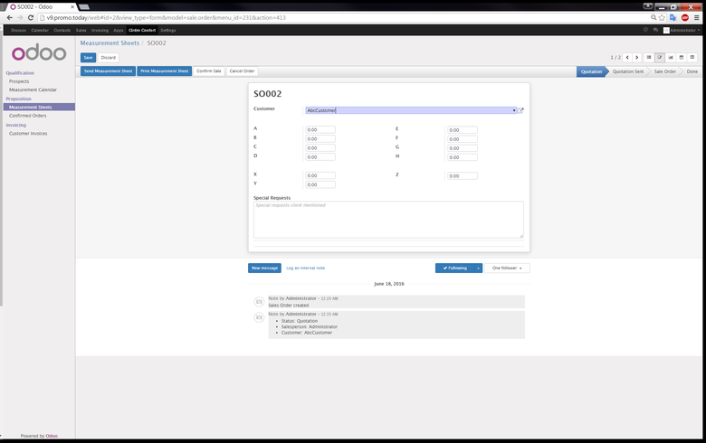 Odoo Custom Module for Sales Automation
