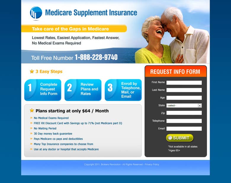Landing Page Design for Medicare Supplement Insurance