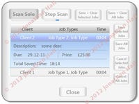 Job management system - Barcode scan-to-time dialog