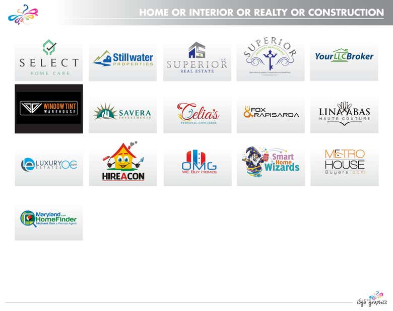 Logos for Home/ Real Estate/ Property Dealing Sectors