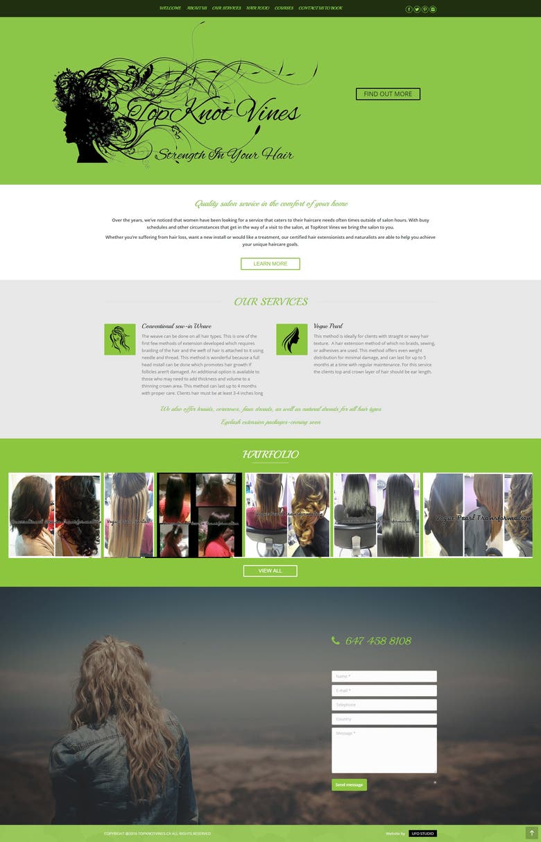 Hair Care Service provider website