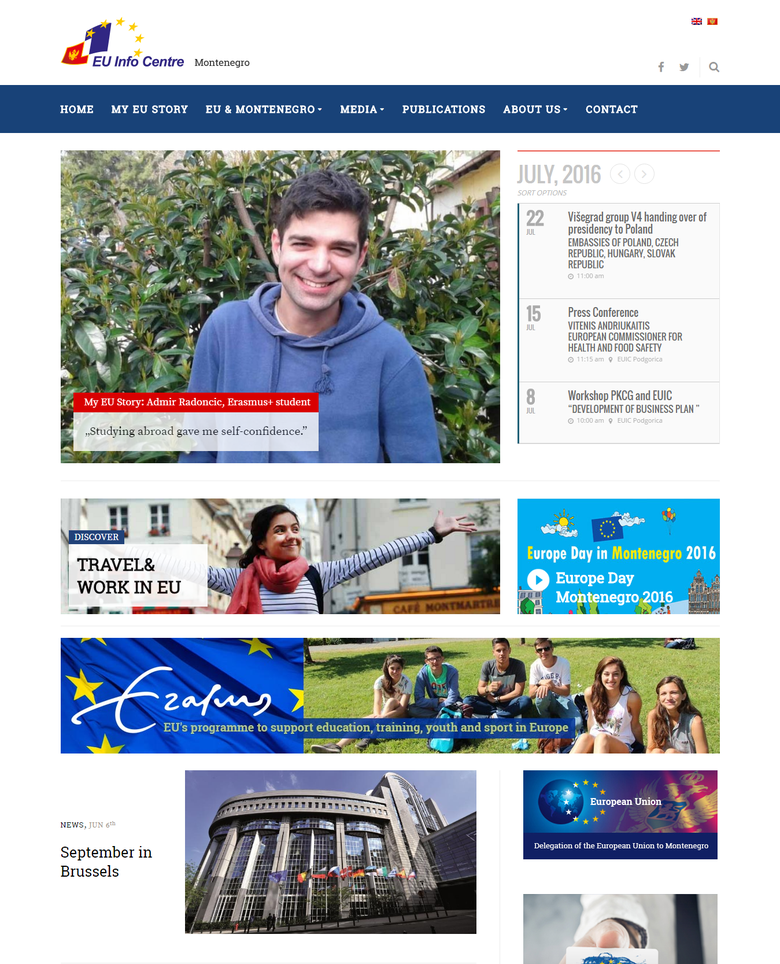 EU info Center Website design