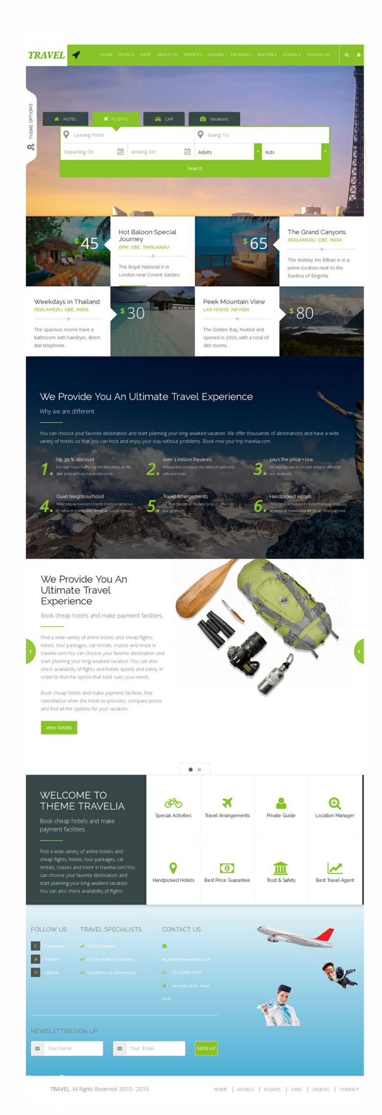 HTML template for travel agency