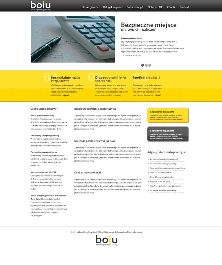 Website layout design