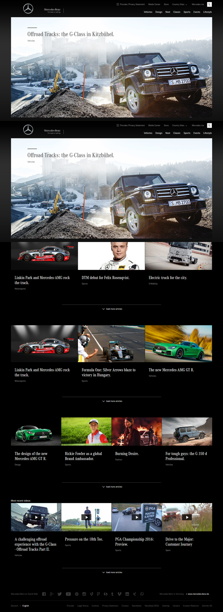 Mercedes-Benz wordpress web with custom theme