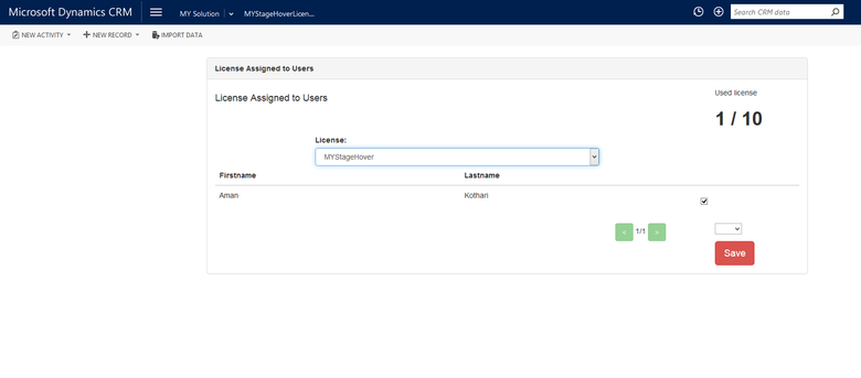 MYStageHover in Dynamic CRM