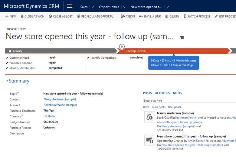 MYStageHover in Dynamic CRM