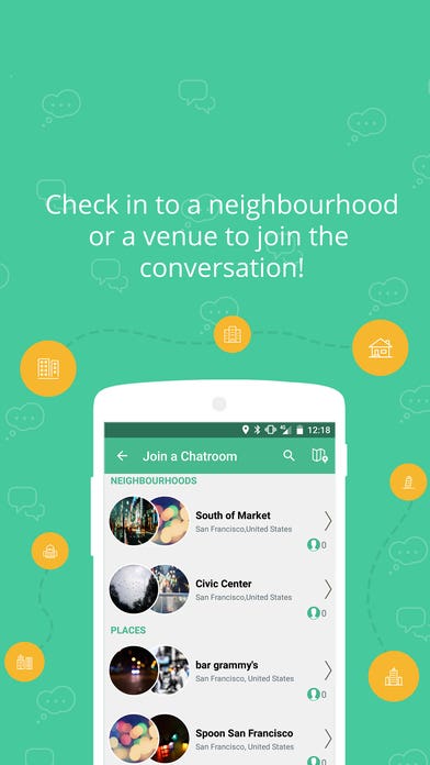 Android and iOS: Roomvine Location Based Group Chat