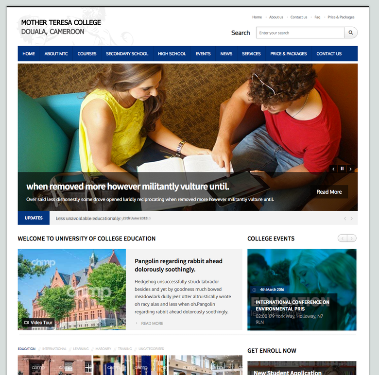 College & University Website