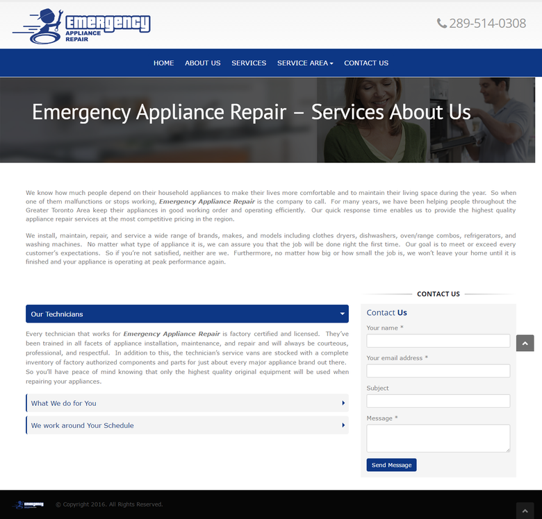 Emergency Appliance Repair Website